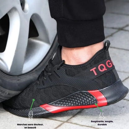 Chaussures de sécurité homme basket respirante embout acier